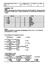 Đề kiểm tra 1 tiết lần 1 môn Tiếng Anh Lớp 8 - Năm học 2018-2019 - Trường THCS Thanh Mỹ (Có đáp án)